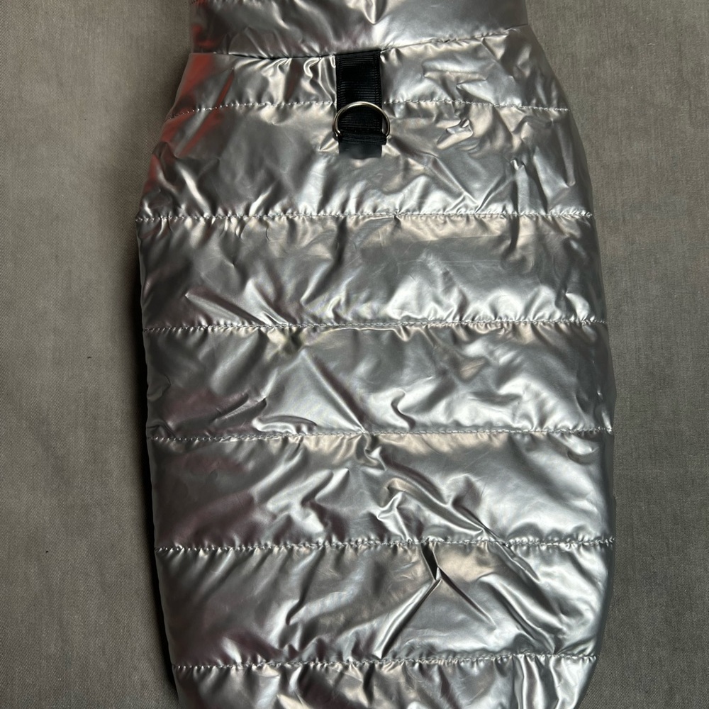 90’s Inspired Silver Bubble Dog Coat